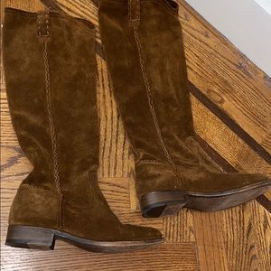 FRYE tall brown suede boots